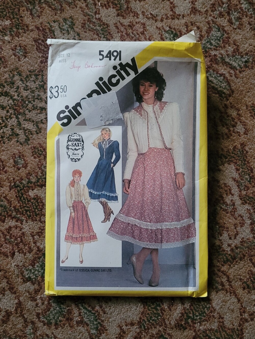 1982 Simplicity Pattern by Gunne Sax